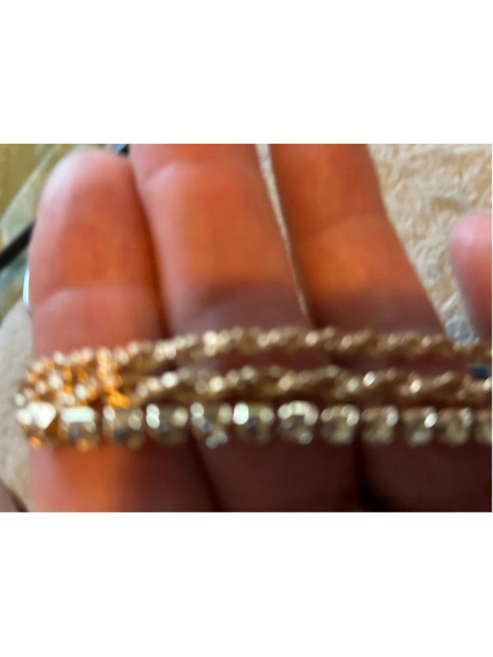 Women's Paparazzi Gold Tone Clear Rhinestone Chain Bracelet One Size